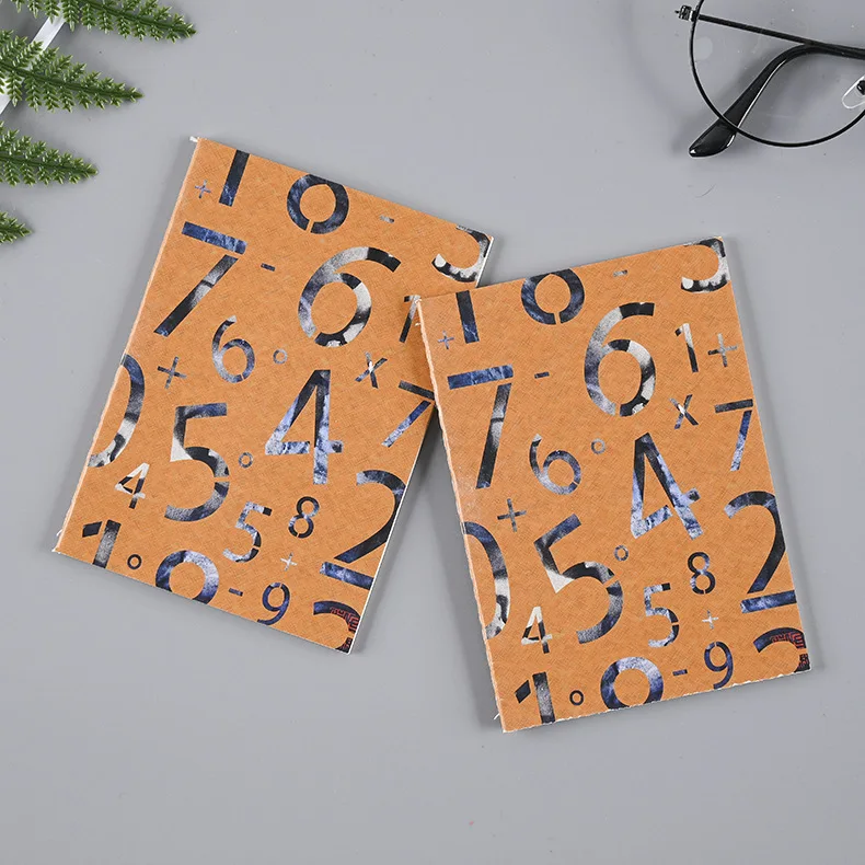 Korean Retro Creative Leaf Digital Notebook A6 Hardcover Stationery Customizable Leather Students Car Sewing Diaries Wholesale