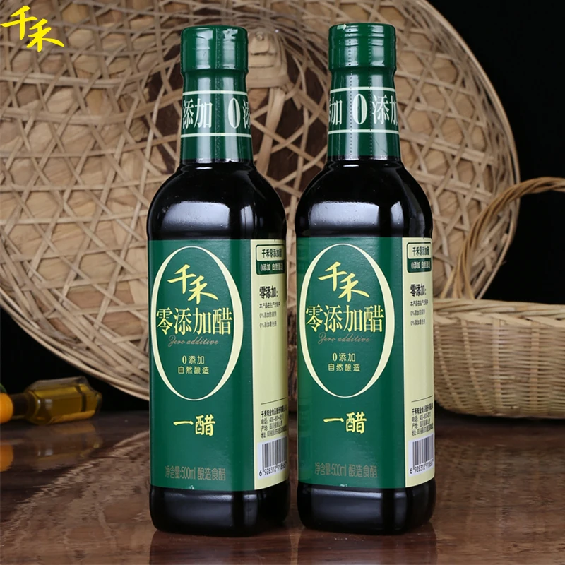 Qianhe Food Vinegar Manufacturer Ginger Garlic Black  Vinegar 500ml * 12