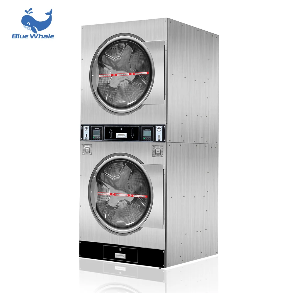 Coin operated Factory Commercial Dryer Machine Laundry Equipment Stacked Dryer For washing