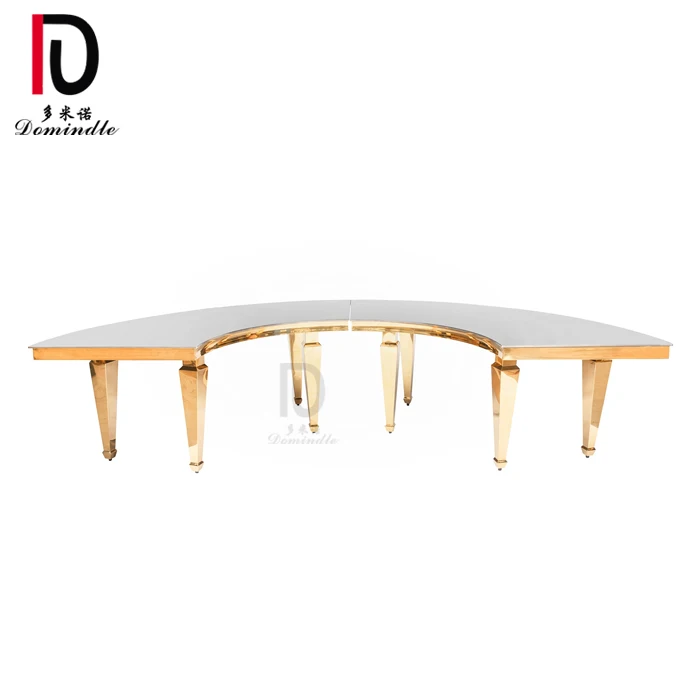 Dubai Wedding decoration half moon table Stainless Steel Wedding Table