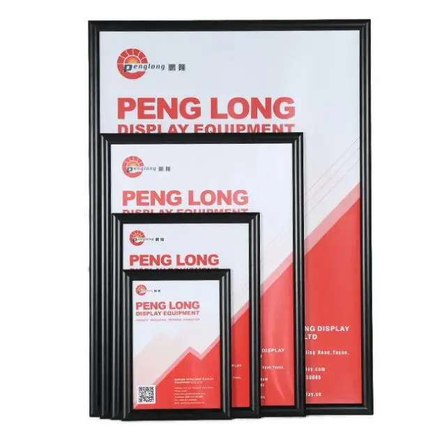 Black color mitred corner wall mounted snap poster frame 27x40 inches