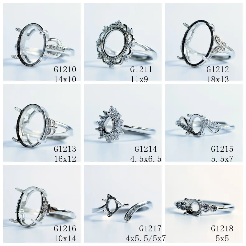 Mix styles silver gold semi-manufactures finished mounting Ring findings mount setting base holder for lady men