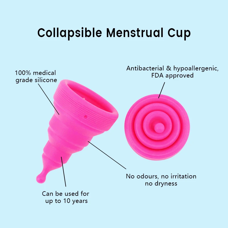 Bulk Factory Price Collapsible Mensuration Cup Copa Menstruales Menstrual Cup Plegable Menstrual Cup Folding For Women Period