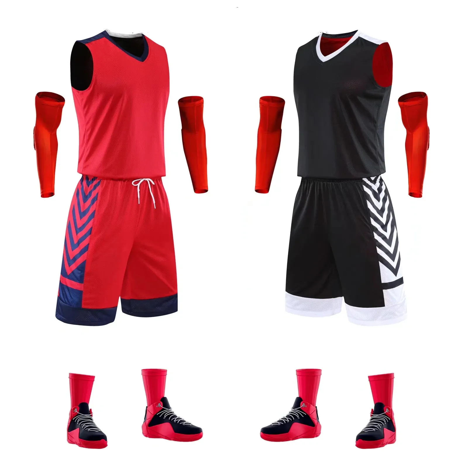 Custom Youth reversible basketball jersey customized sublimation design basketball uniforms sweatshirt shorts High quality