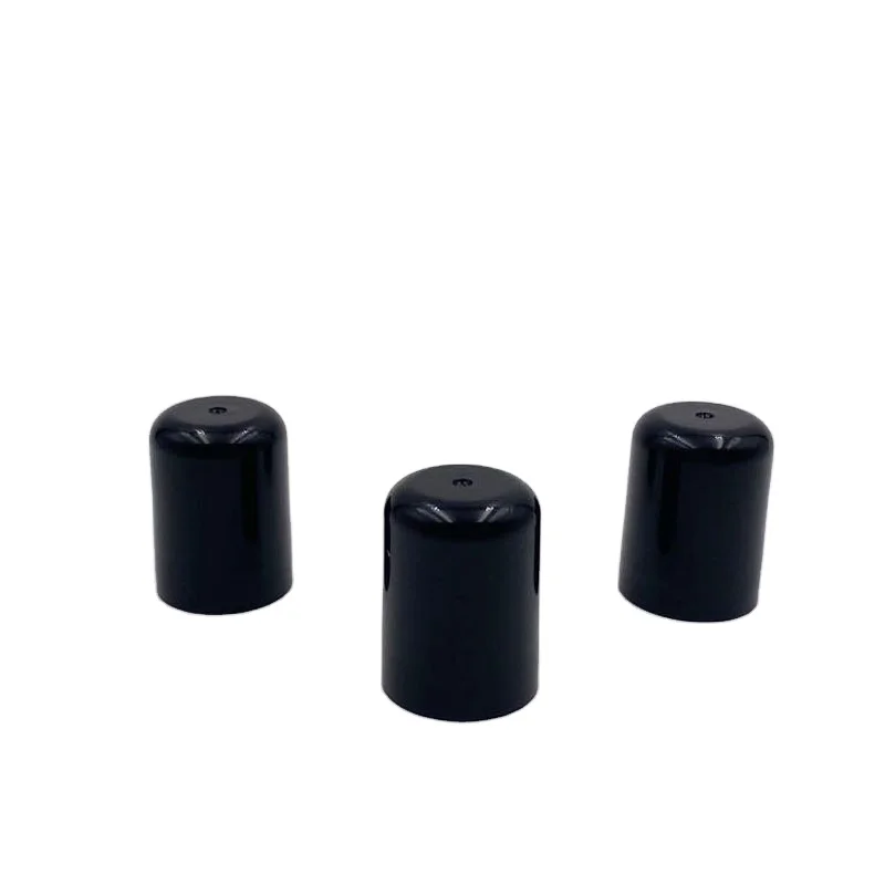 18mm black plastic  cap  roller ball black holder for black glass essential glass bottle