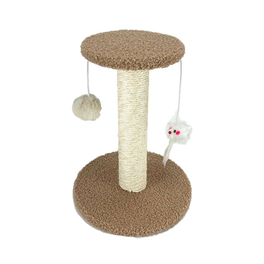Hot Selling Factory Wholesale Scratching Post With Plush Rat-Shape Toy And Climbing Board For Cats