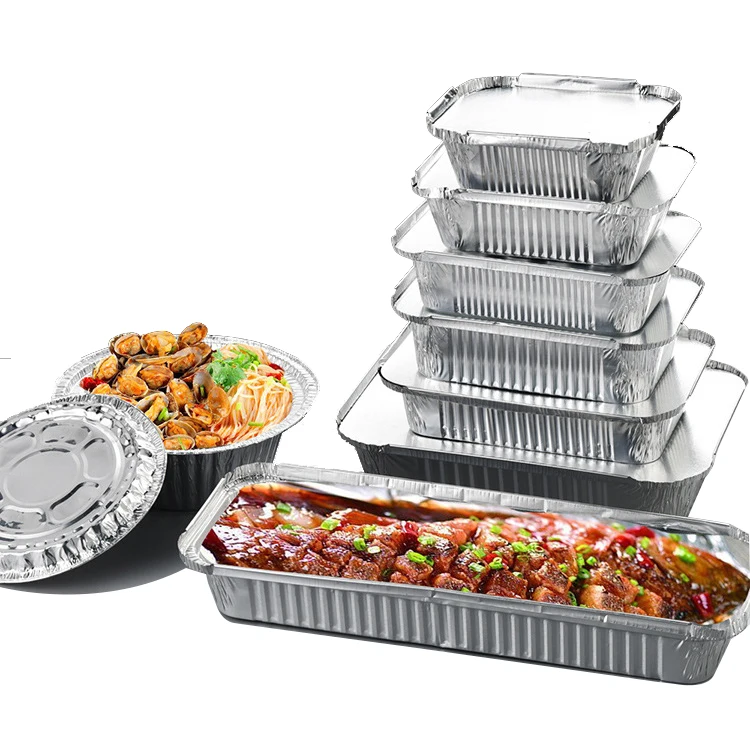 Manufacturer Disposable Aluminum Foil Take Away Food Boxes Aluminium Fod Container Foil