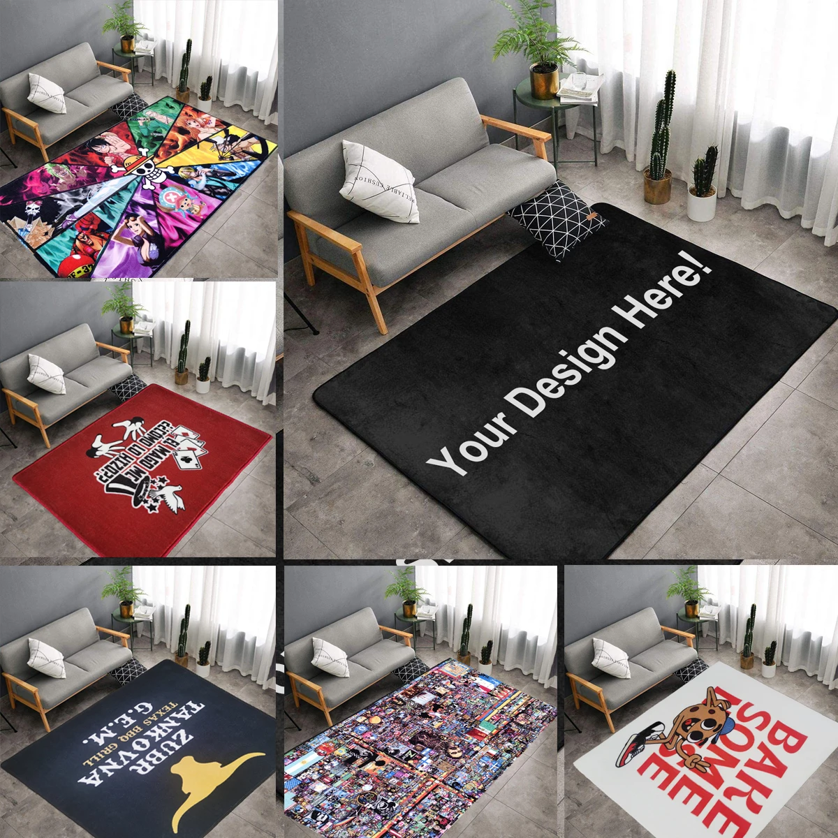 Custom Carpet 3D Printed Branded Designer Rug Factory Direct Sale Personalized Floor Door Business Logo Mat