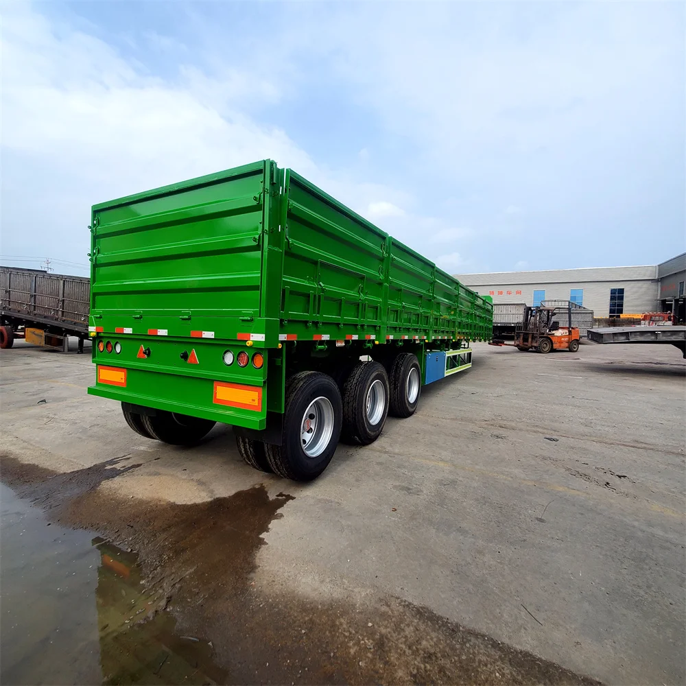 German Strong 3 Axles 13.5 meter Side Drop Trailer Side Wall Cargo Semi Trailer German suspension