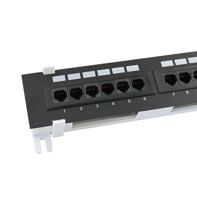 Высококачественный UTP 12 портов Rj45 загруженный Keystone Jack, патч-панель для сетевой коммутационной панели