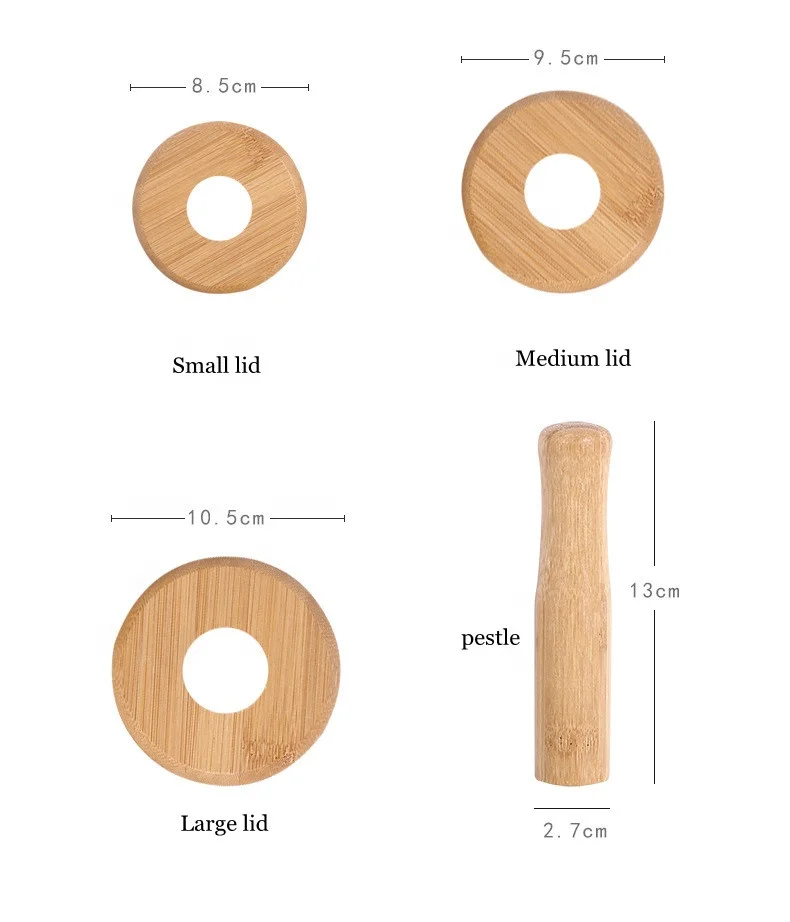 Modern Wooden Multifunction Manual Ginger Spices Pestle Press Grinder Large Small Kitchen Bamboo Mortar And Pestle Set