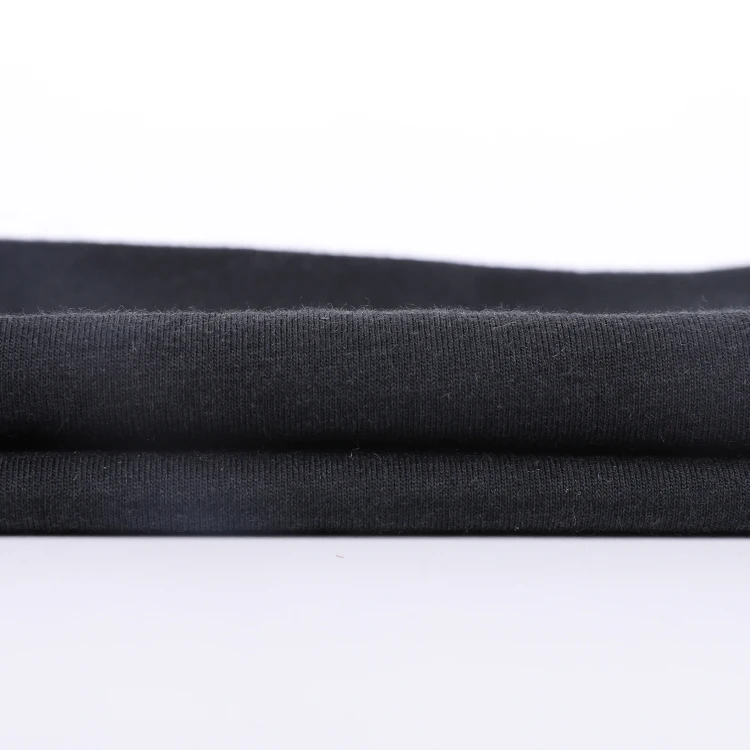 
High Quality Black Stretch Plain Solid Color Cotton Viscose Knitting Fabric For Shirt Underwear 