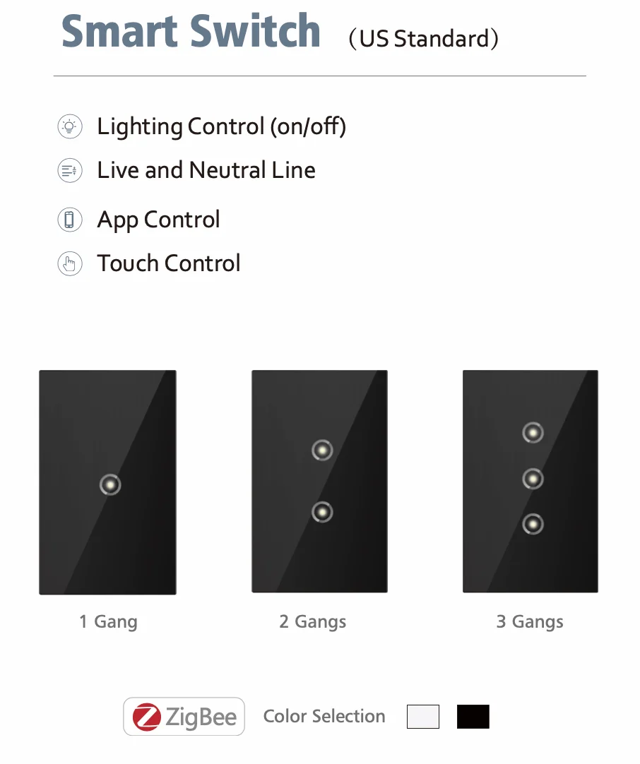 KONKE smart home light switch US standard zigbee US light switch 123 gang