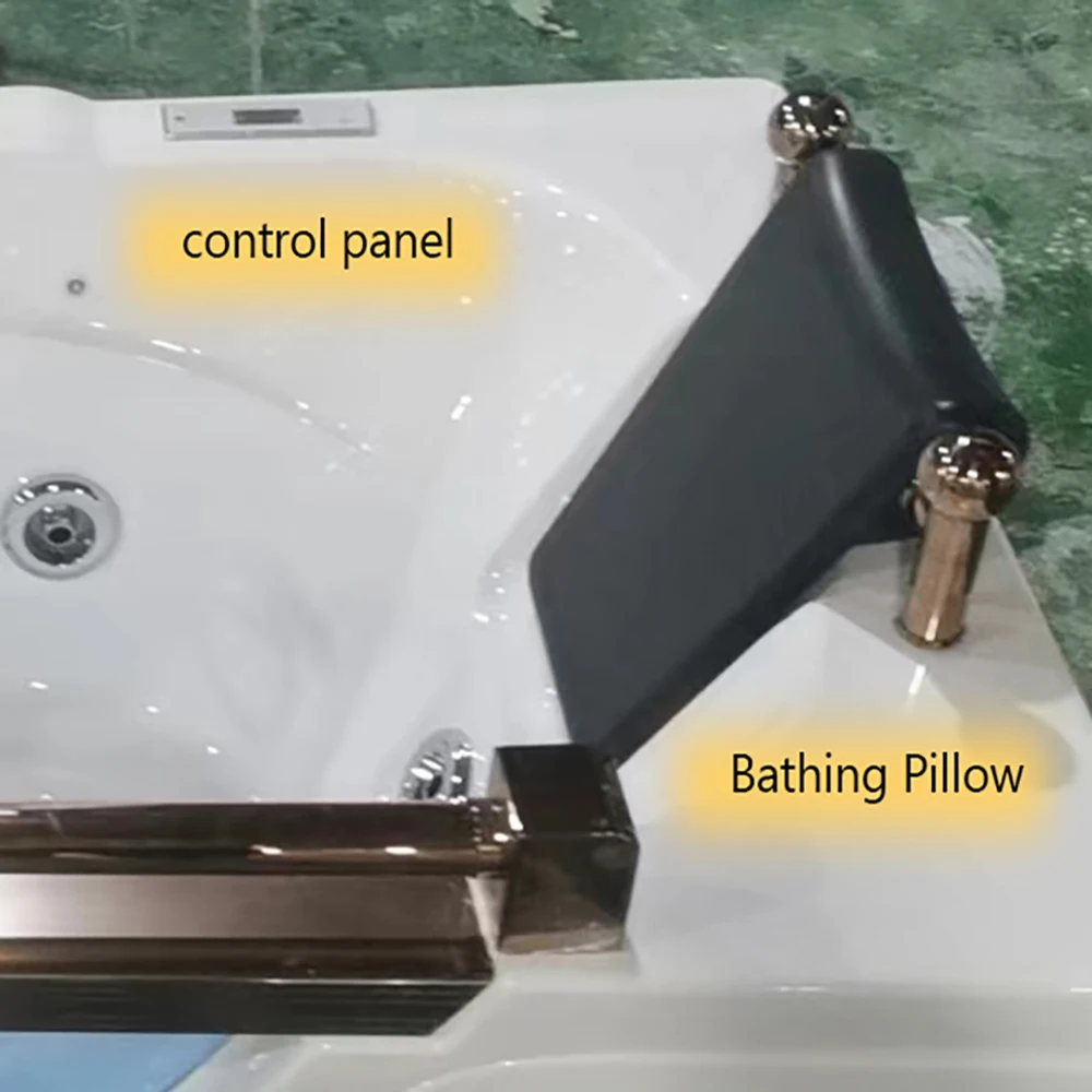 CLASIKAL Luxury independent soaking bathtub with armrest and control panel acrylic rectangular surfing massage bathtub
