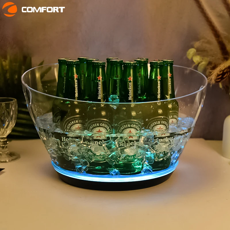 Bar party  whisky Bucket Ice Wine set Red Wine Champagne bucket New LED luminous ice bucket