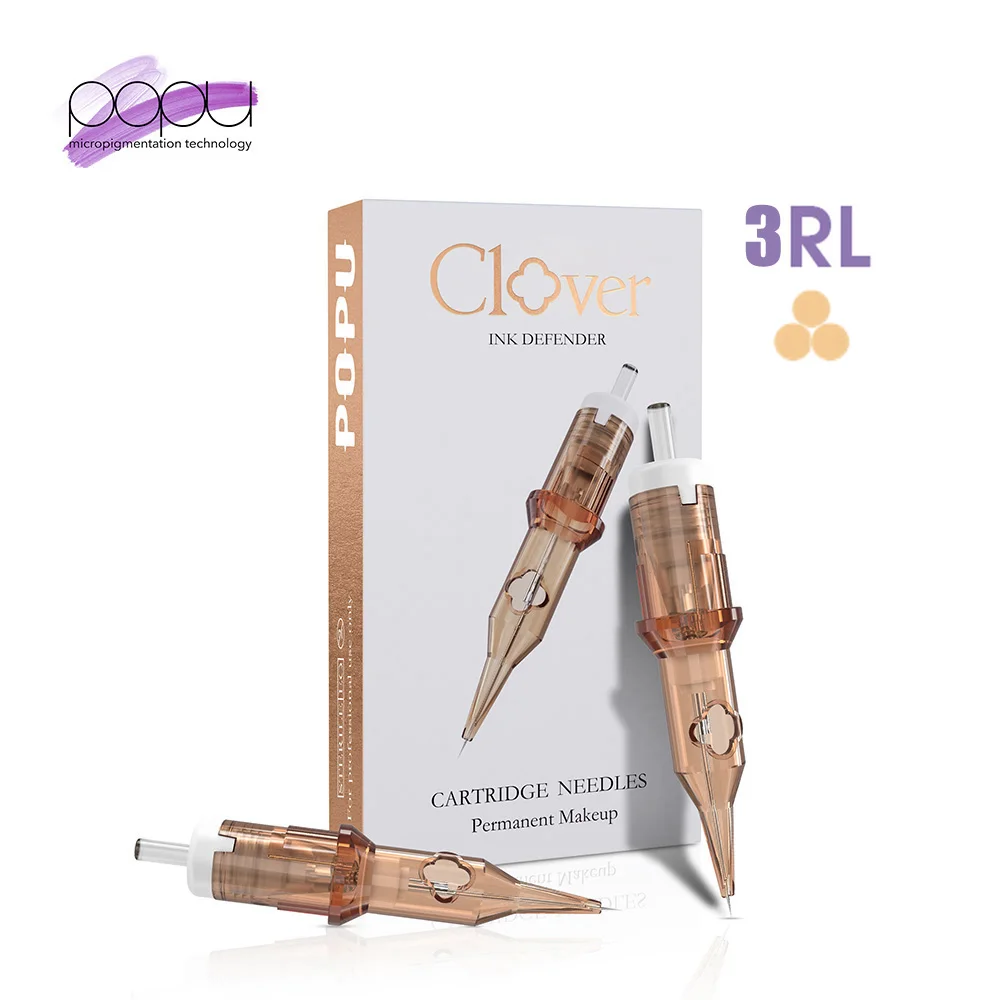 POPU Clover 3RL #8 #10 #12 круглый вкладыш длинный конус OEM ODM CE сертифицированный тату Перманентный макияж картридж иглы для PMU