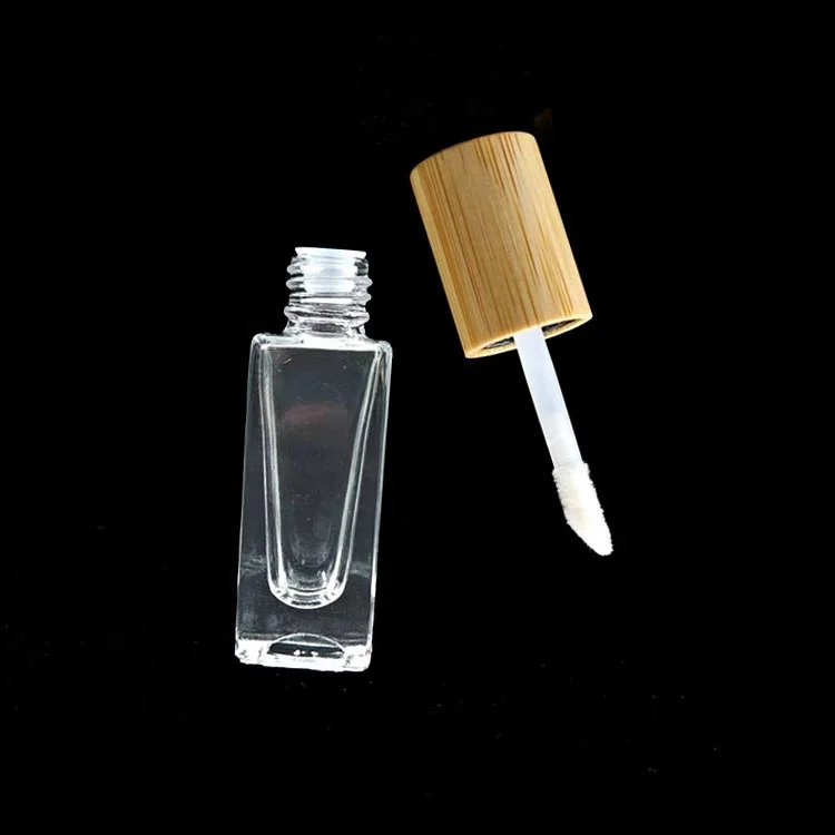 luxury 5ml lip gloss bottle private label bamboo empty 6ml liquid lipstick glass bottle