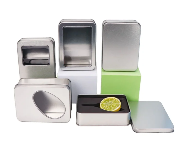Tinned Square Round Tea Tin Box Metal Jewelry Gift Can Packaging For Cookies Wholesale Custom Packing Tinplate Tin Box