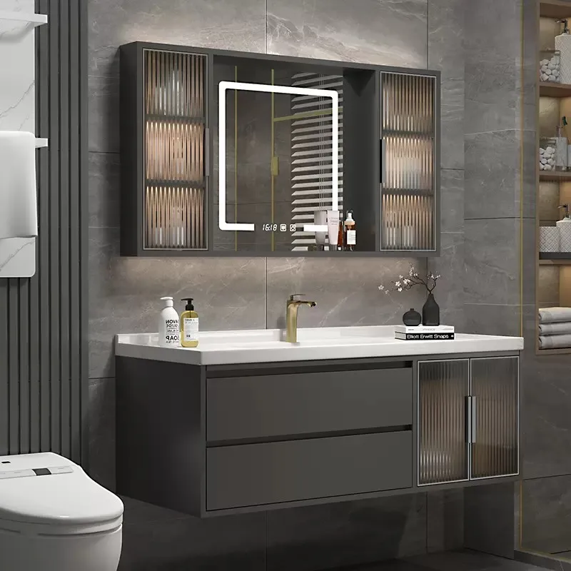 MORU Glass Vintage steel cabinet lights bathroom lighting with sink basin cabinet modern bath room cabinet