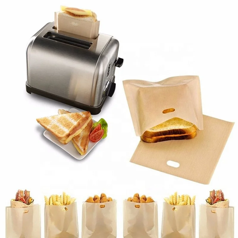 17 * 19 cm * 0.08 mm Made in China Reusable Non Stick Toaster Sandwich Toast Bags for cooking