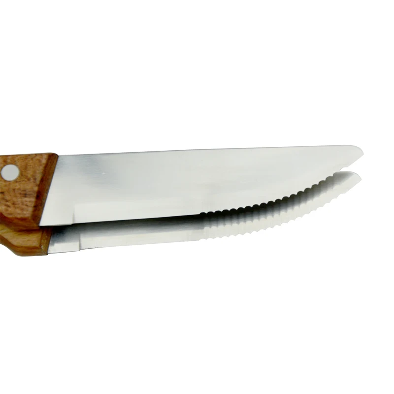 High quality Restaurant 4 inch Stainless Steel Serrated Steak Dinner Knife With Wood Handle