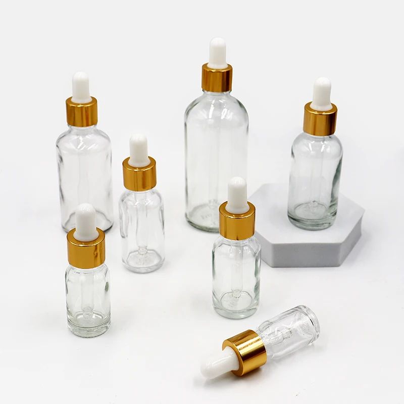 Empty 2oz 4 Oz 120ml clear Glass Drop Bottle Bulk Liquid Reagent Pipette Bottle with Eye Dropper Container for Essential oil