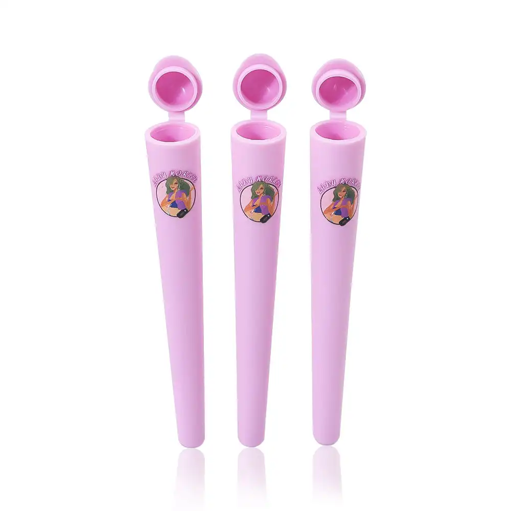 LADY HORNET King Size Cone 118mm Pink Plastic Tube Air tight SmellProof Pre Storage Container Roll Tube
