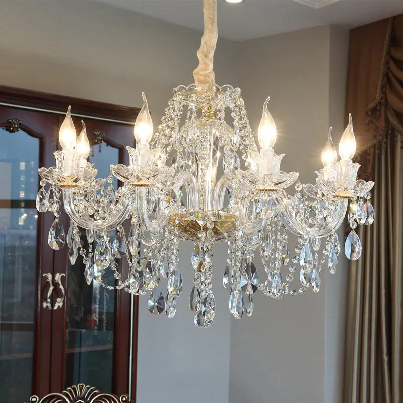 View larger image Add to Compare  Share Luxury Modern Gold glass K9 Crystal Chandelier indoor Living Room