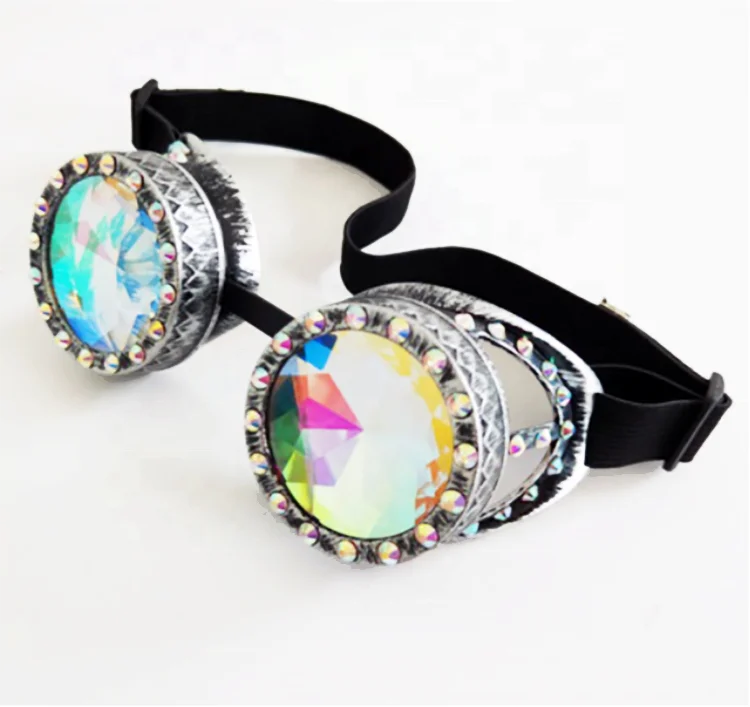 Doisyer Steampunk Rave Kaleidoscope Concert Glass Faceted Mosaic Party Glasses