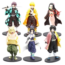 Toy 15cm PVC Action Figure Anime  Kamado Tanjirou Agatsuma Zenitsu Eat Rice Balls Demon Slayer