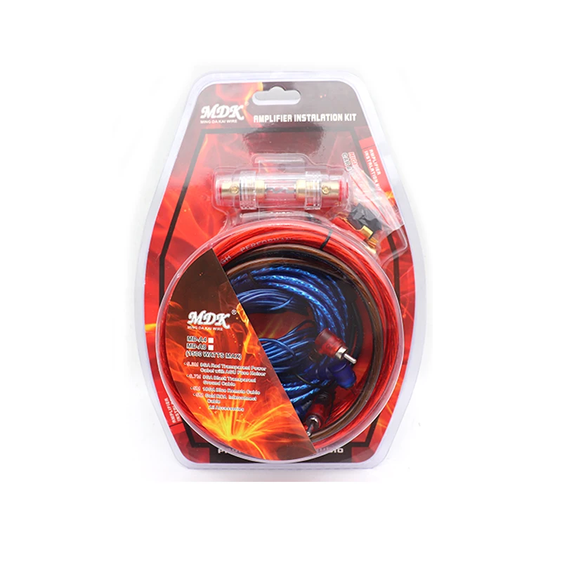 Factory supply 1500w car amplifier wiring Kits 8GA speaker cable for car subwoofer