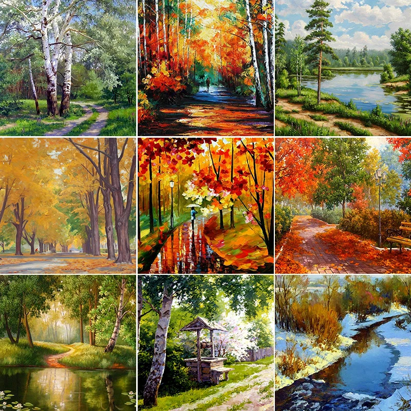 Beautiful Flower Landscape Painting Diy Living Room Bedroom Decoration Diamond Drawing Art drawing for room Wall Decor