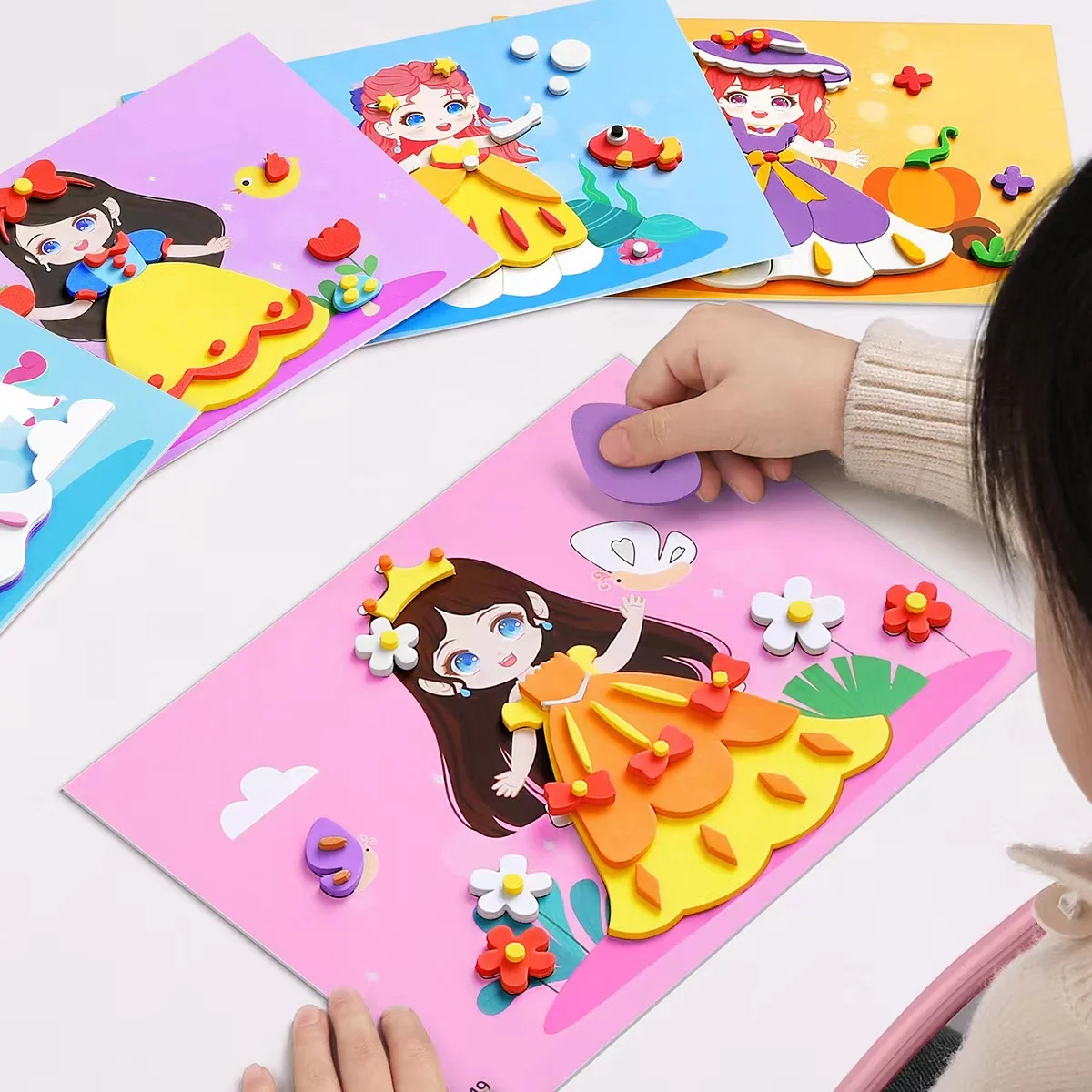 DIY Cartoon Animal 3D Puzzle Educational Toys for Children EVA Foam Sticker Learning Tool