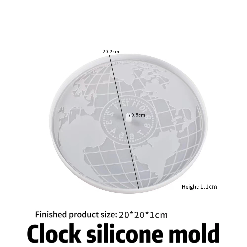 DIY Map Gear Index Dial Clock Mold Silicone Resin Making Art Mould Epoxy Crystal Dripping Molding