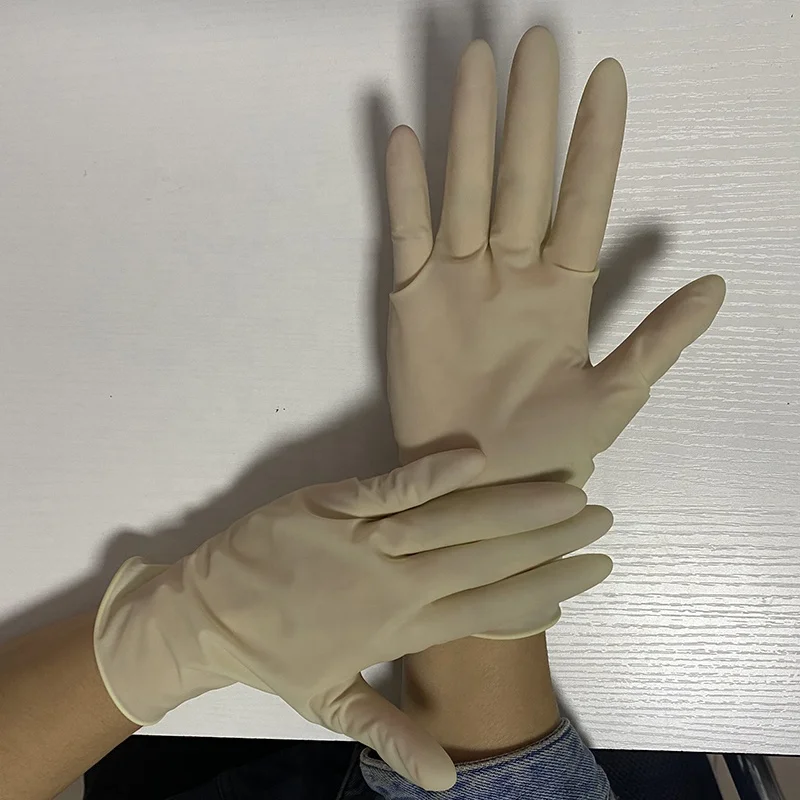 Factory Wholesale Milky Disposable High Elasticity Latex Gloves For Personal Protective