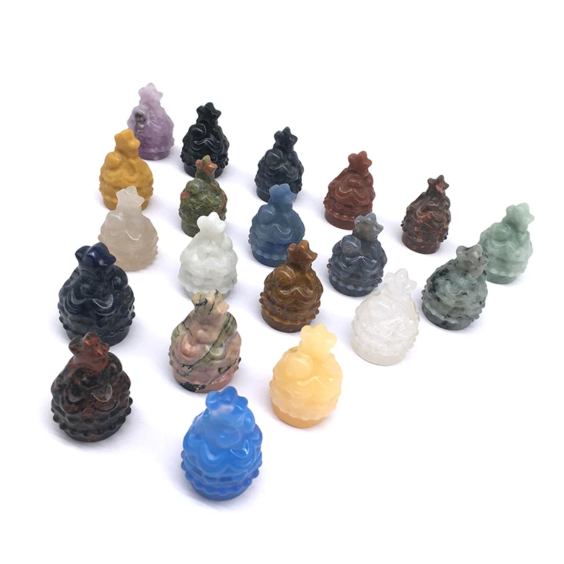 Natural Crystal 1.5inch Mini Carvings Christmas Rose Quartz Tree Gemstone Gree Aventurine Trees Folk Crafts for