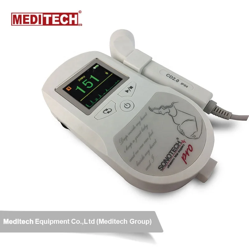 Meditech CE and ISO Approved and Certified Fetal Doppler with Color Display Screen