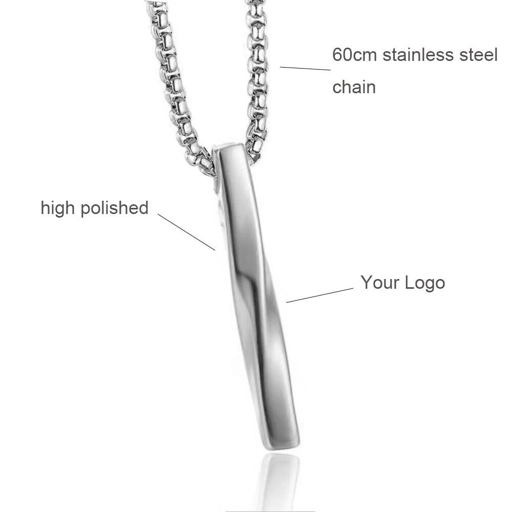 2022 Summer Hot Sale Gold Stainless Steel Chain Men Hip Hop Bar Pendant Minimalist Necklace