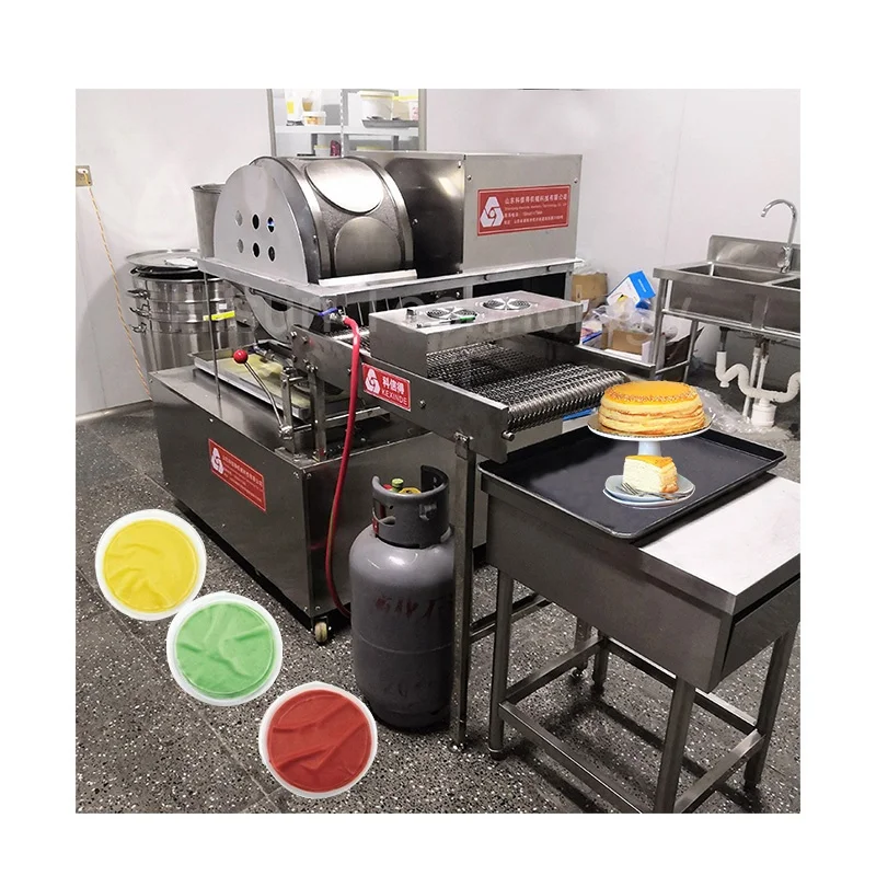 Commercial Spring Roll Sheet Production Stainless Steel Thousand Layer Cheese Crepe Cake Making Machine