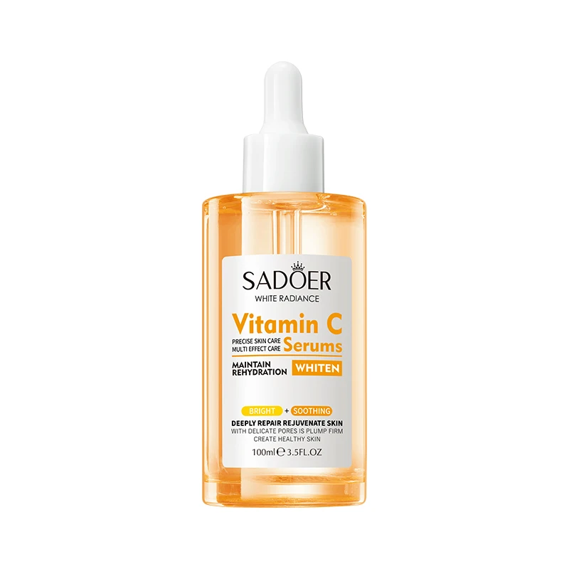 100ml Private Labels SADOER Vitamin C Hyaluronic Acid Essence Korean Skincare Face Serum Whitening Firming Moisturizing Lighten