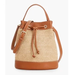 Newest Women Crochet Straw Draws Bag Summer Tote Beach Bag Rattan Woven Handbag