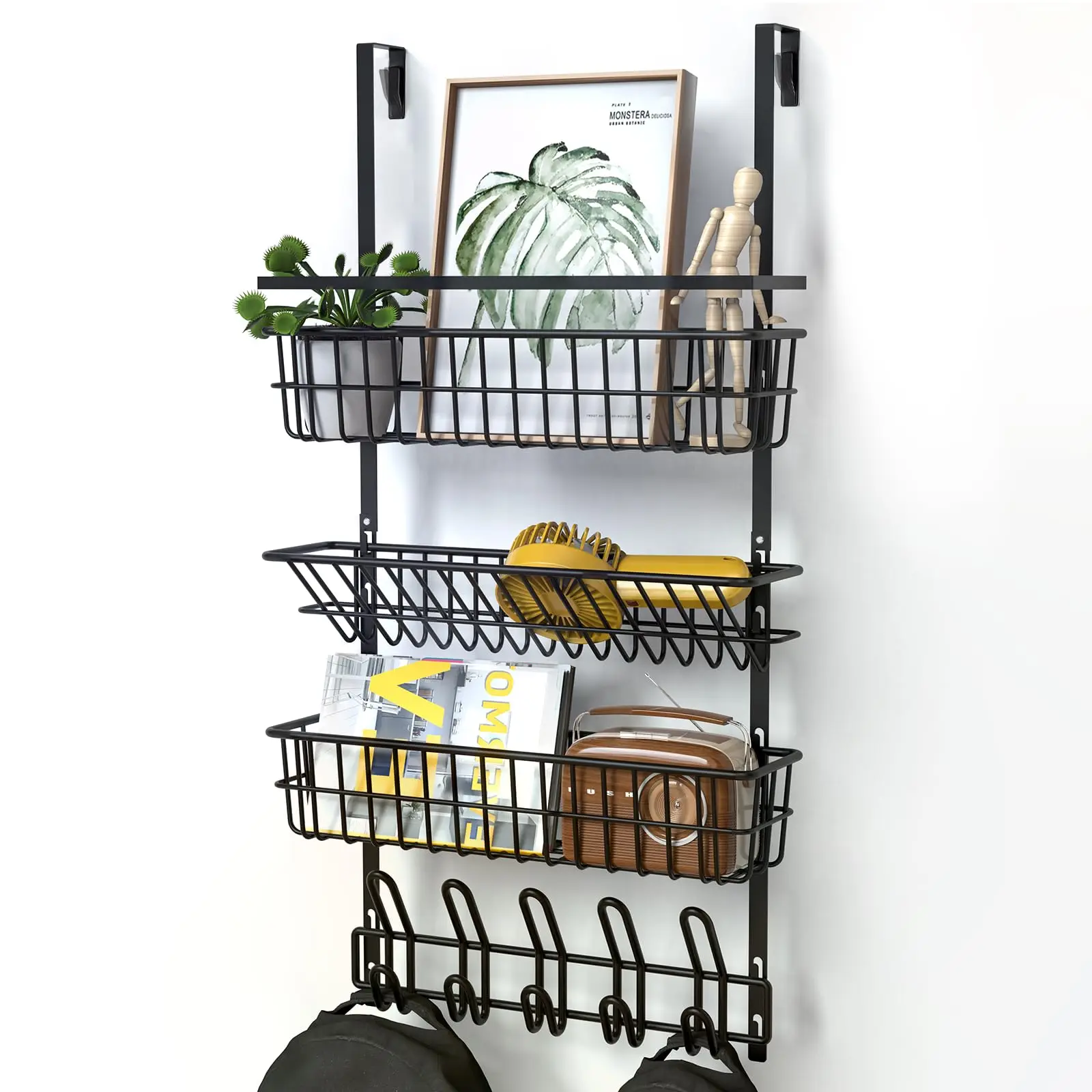 Refrigerator shelf side storage kitchen multifunctional wall-mounted shelf freezer cling film paper towel hanging rack spice