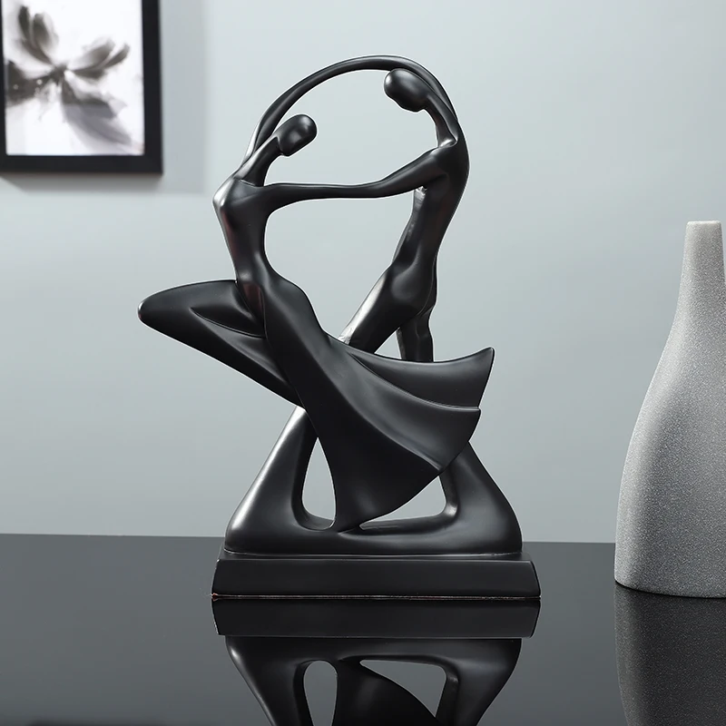 Высококачественное абстрактное искусство, скульптура для влюбленных танцев, семейное декоративное ремесло из смолы, парные танцевальные фигурки