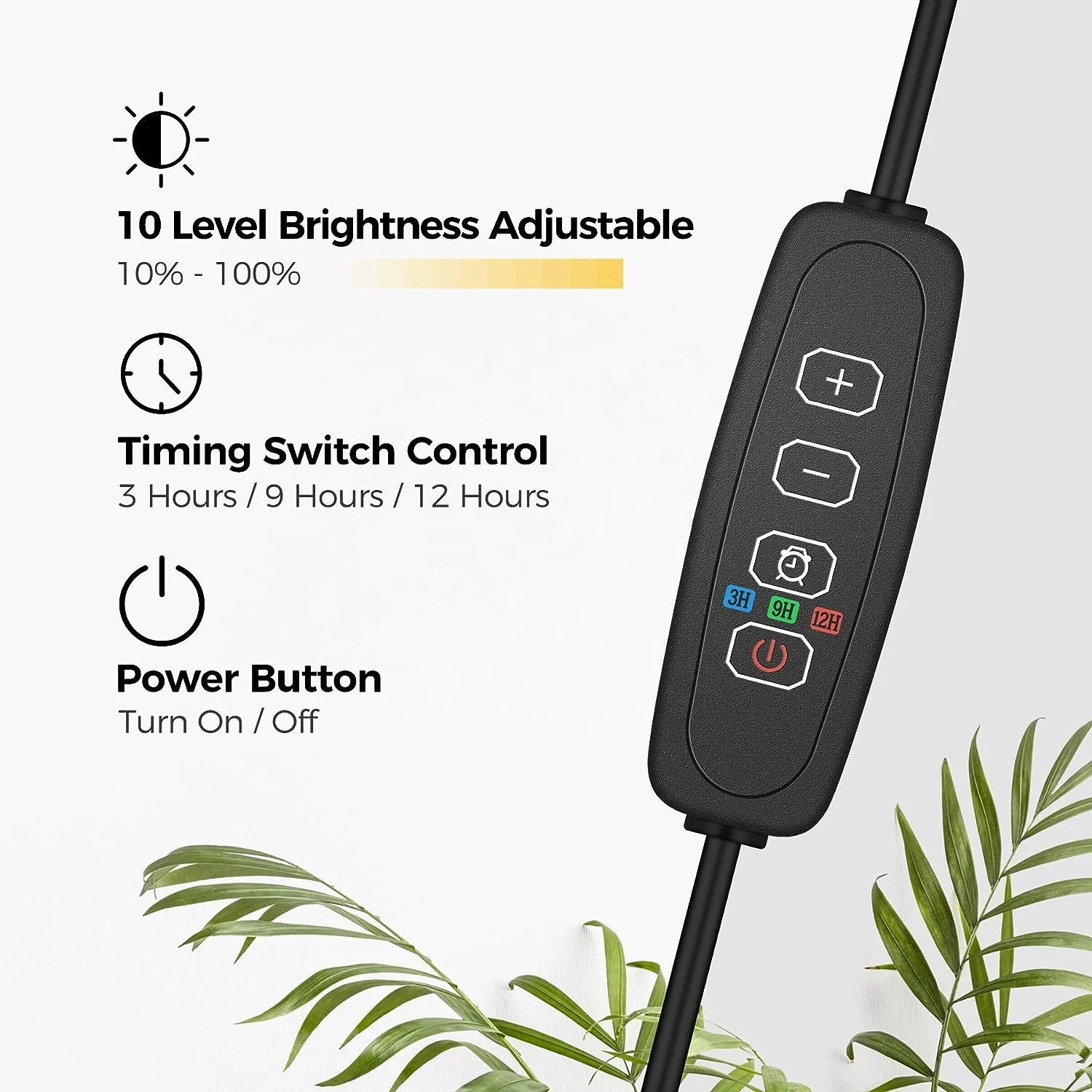 Misty Jungle Grow Light Indoor Plants Full Spectrum, Stable Base, Automatic Timer, Adjustable Gooseneck for Tall Large Plant