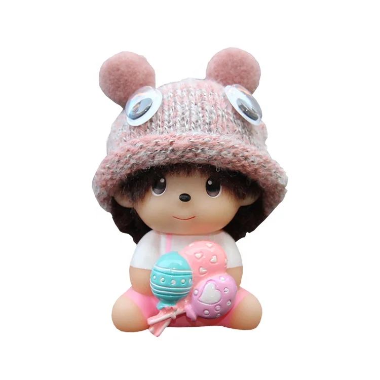 Car Decoration Doll Ornament Cute Couple Doll Car Air Vent Ornament Mini Cartoon Cake Milk Girls Car Scent