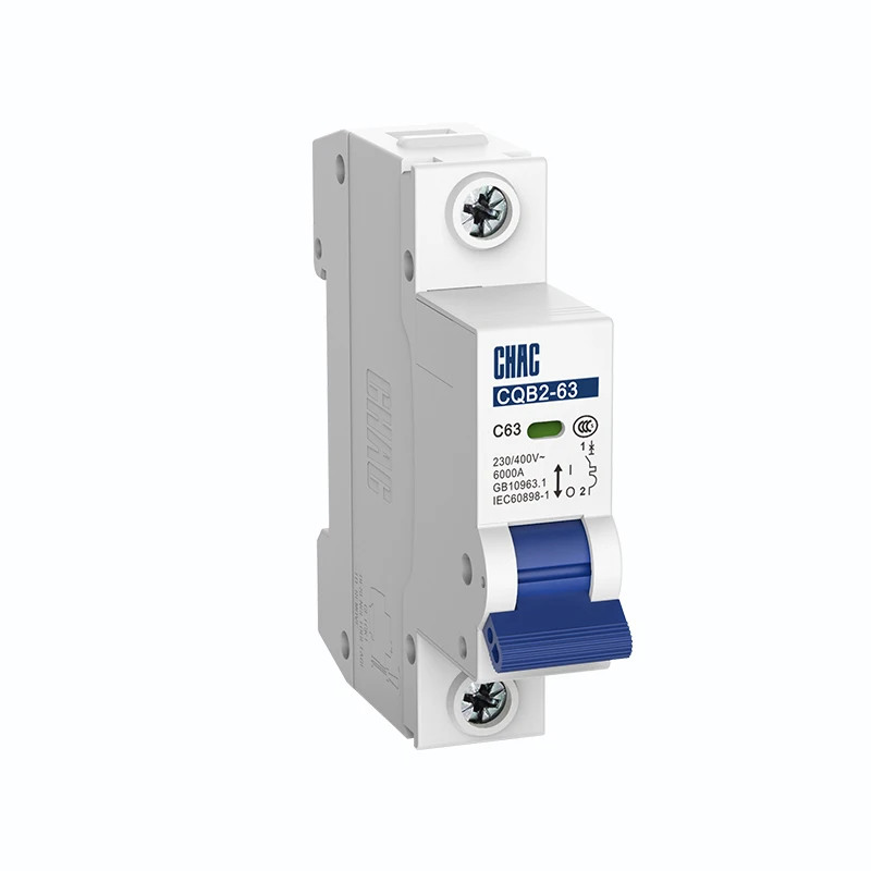 CHAC hot  sale CQB2-63 mcb  1p/2p cheap circuit breaker Advanced circuit breakers 50/60HZ mcb/mccb/rcbo/rcd with ce certificate