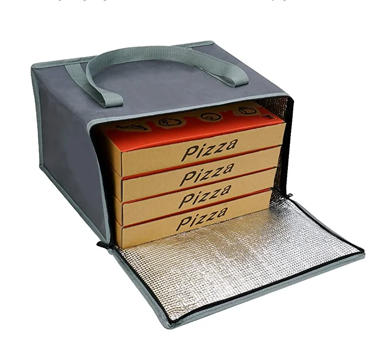 Eco-friendly Reusable non woven lunch bag/Customized logo printed folding grocery tote food delivery insulated cooler bag