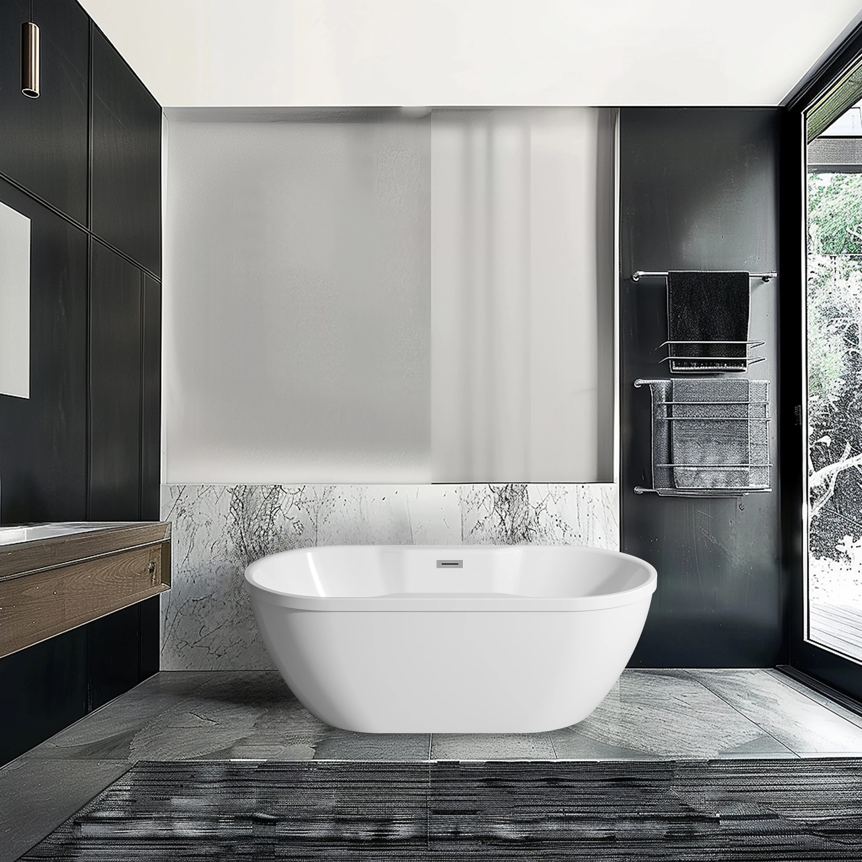 Современная прочная 67-дюймовая замачиваемая большая акриловая ванна с сертификатом UPC