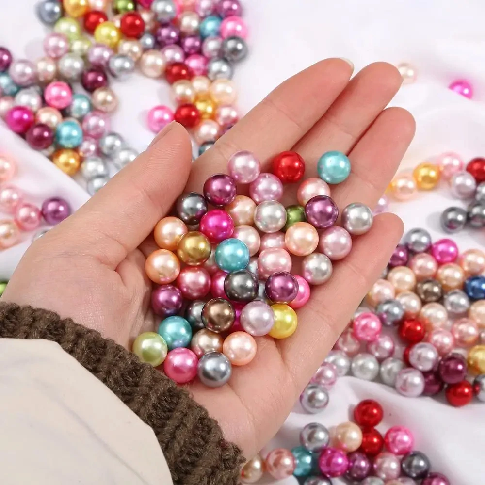 Customized color 3/4/6/8/10/12/14MM Round NO Hole Acrylic Imitation ABS Pearl Beads Loose Beads for DIY Craft Decoration