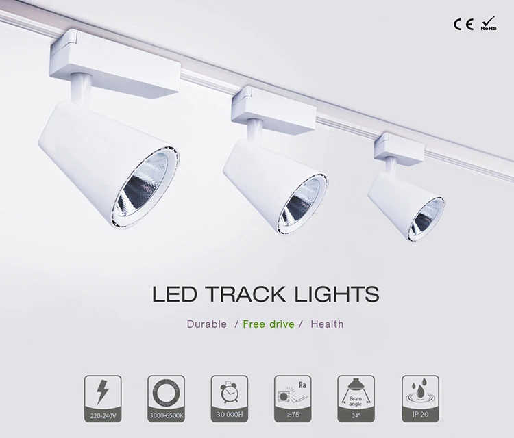 High Quality 30W Rail Wide Range Rotation Degree LED COB Track Light